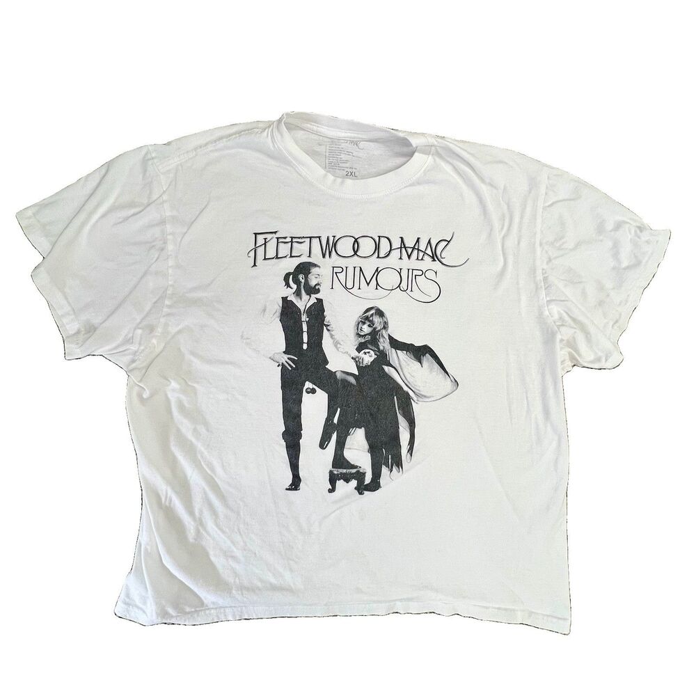 Women’s Plus Size Fleetwood Mac Tshirt 2x White Cotton Short Sleeve
